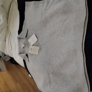 Garnet Hill Light Gray V-Neck Sweater Vest